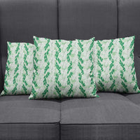 Hawaii Ti Leaf Maile Tuberose Lei Pillow Cover With Hanalei Leaf Green
