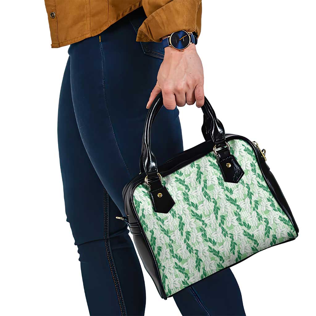 Hawaii Ti Leaf Maile Tuberose Lei Shoulder Handbag With Hanalei Leaf Green