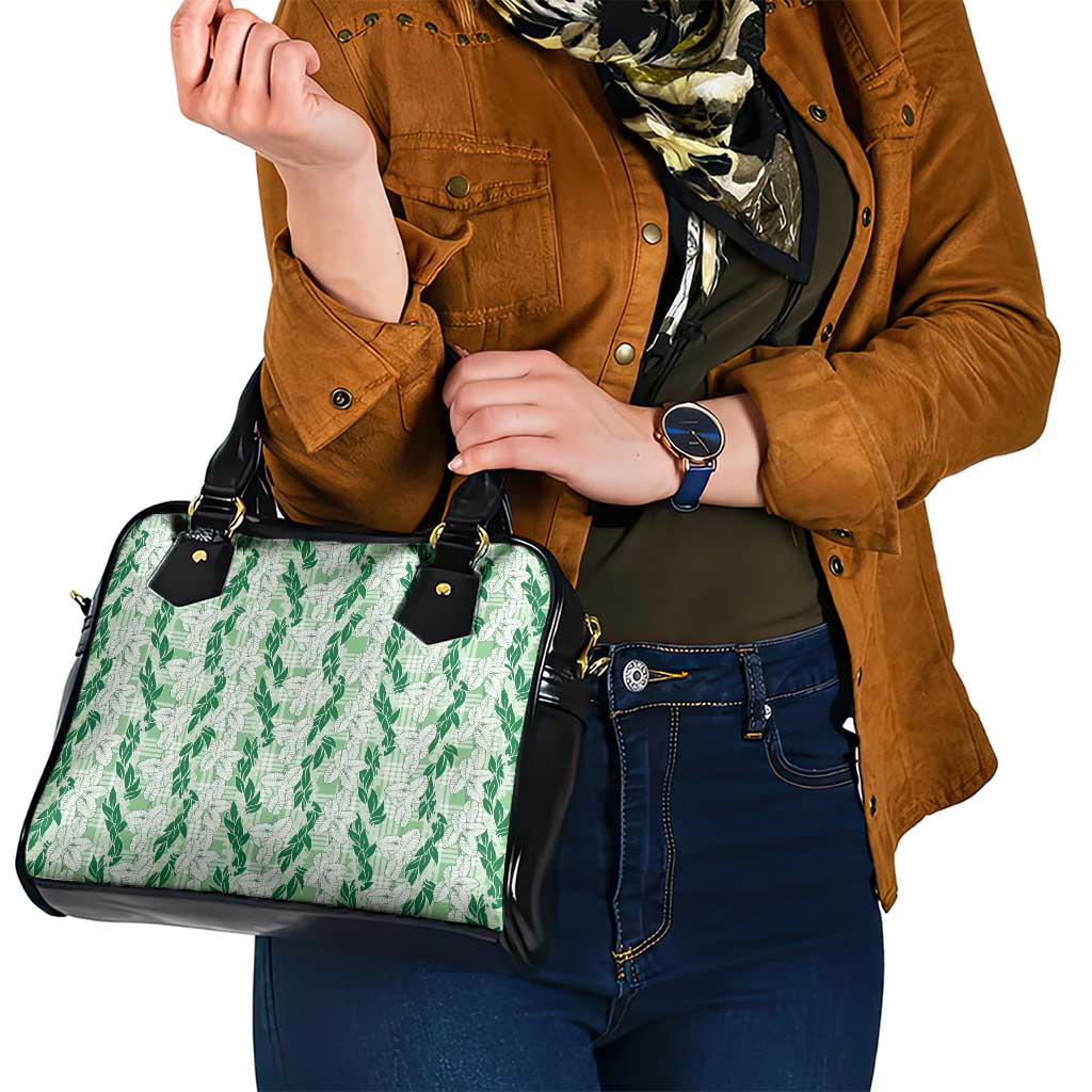 Hawaii Ti Leaf Maile Tuberose Lei Shoulder Handbag With Hanalei Leaf Green
