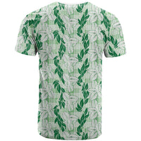 Hawaii Ti Leaf Maile Tuberose Lei T Shirt With Hanalei Leaf Green