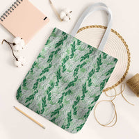 Hawaii Ti Leaf Maile Tuberose Lei Tote Bag With Hanalei Leaf Green