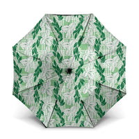 Hawaii Ti Leaf Maile Tuberose Lei Umbrella With Hanalei Leaf Green