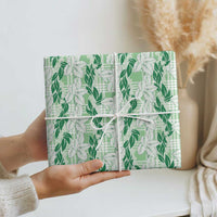 Hawaii Ti Leaf Maile Tuberose Lei Wrapping Paper With Hanalei Leaf Green