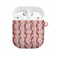 Hawaii Ti Leaf Maile Tuberose Lei AirPods Case With Hanalei Leaf Red