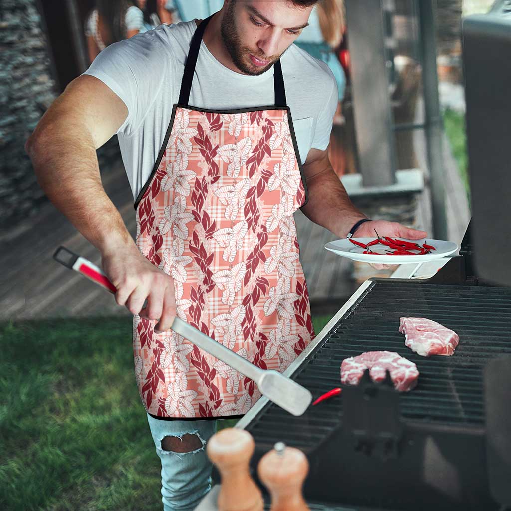 Hawaii Ti Leaf Maile Tuberose Lei Apron With Hanalei Leaf Red