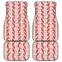 Hawaii Ti Leaf Maile Tuberose Lei Car Mats With Hanalei Leaf Red