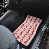 Hawaii Ti Leaf Maile Tuberose Lei Car Mats With Hanalei Leaf Red