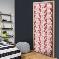 Hawaii Ti Leaf Maile Tuberose Lei Door Cover With Hanalei Leaf Red