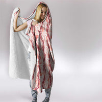 Hawaii Ti Leaf Maile Tuberose Lei Hooded Blanket With Hanalei Leaf Red