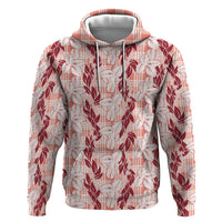 Hawaii Ti Leaf Maile Tuberose Lei Hoodie With Hanalei Leaf Red