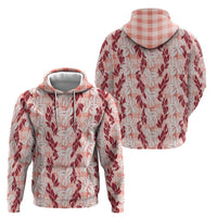 Hawaii Ti Leaf Maile Tuberose Lei Hoodie With Hanalei Leaf Red