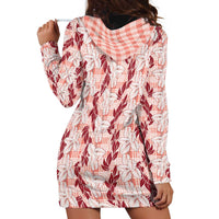 Hawaii Ti Leaf Maile Tuberose Lei Hoodie Dress With Hanalei Leaf Red