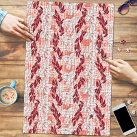Hawaii Ti Leaf Maile Tuberose Lei Puzzle With Hanalei Leaf Red