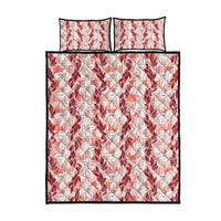 Hawaii Ti Leaf Maile Tuberose Lei Quilt Bed Set With Hanalei Leaf Red