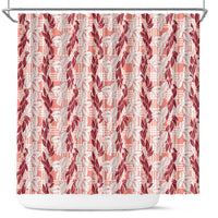 Hawaii Ti Leaf Maile Tuberose Lei Shower Curtain With Hanalei Leaf Red