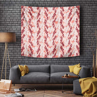 Hawaii Ti Leaf Maile Tuberose Lei Tapestry With Hanalei Leaf Red