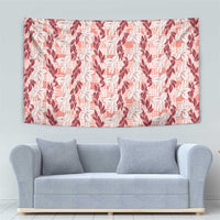 Hawaii Ti Leaf Maile Tuberose Lei Tapestry With Hanalei Leaf Red