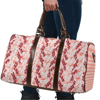 Hawaii Ti Leaf Maile Tuberose Lei Travel Bag With Hanalei Leaf Red