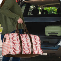 Hawaii Ti Leaf Maile Tuberose Lei Travel Bag With Hanalei Leaf Red