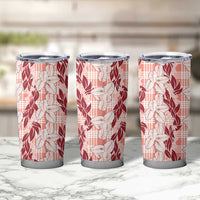 Hawaii Ti Leaf Maile Tuberose Lei Tumbler Cup With Hanalei Leaf Red