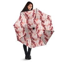 Hawaii Ti Leaf Maile Tuberose Lei Umbrella With Hanalei Leaf Red