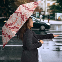 Hawaii Ti Leaf Maile Tuberose Lei Umbrella With Hanalei Leaf Red