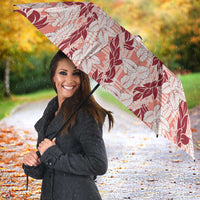Hawaii Ti Leaf Maile Tuberose Lei Umbrella With Hanalei Leaf Red