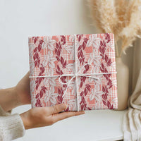 Hawaii Ti Leaf Maile Tuberose Lei Wrapping Paper With Hanalei Leaf Red