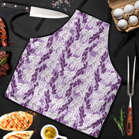 Hawaii Ti Leaf Maile Tuberose Lei Apron With Hanalei Leaf Purple
