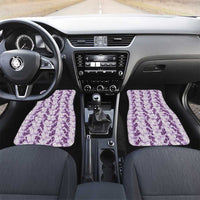 Hawaii Ti Leaf Maile Tuberose Lei Car Mats With Hanalei Leaf Purple