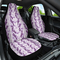Hawaii Ti Leaf Maile Tuberose Lei Car Seat Cover With Hanalei Leaf Purple