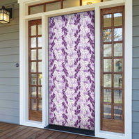 Hawaii Ti Leaf Maile Tuberose Lei Door Cover With Hanalei Leaf Purple