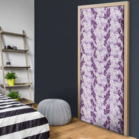 Hawaii Ti Leaf Maile Tuberose Lei Door Cover With Hanalei Leaf Purple