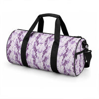 Hawaii Ti Leaf Maile Tuberose Lei Duffle Bag With Hanalei Leaf Purple LT05 - Polynesian Pride