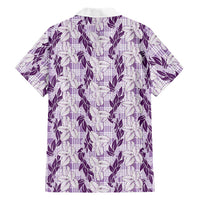 Hawaii Ti Leaf Maile Tuberose Lei Hawaiian Shirt With Hanalei Leaf Purple