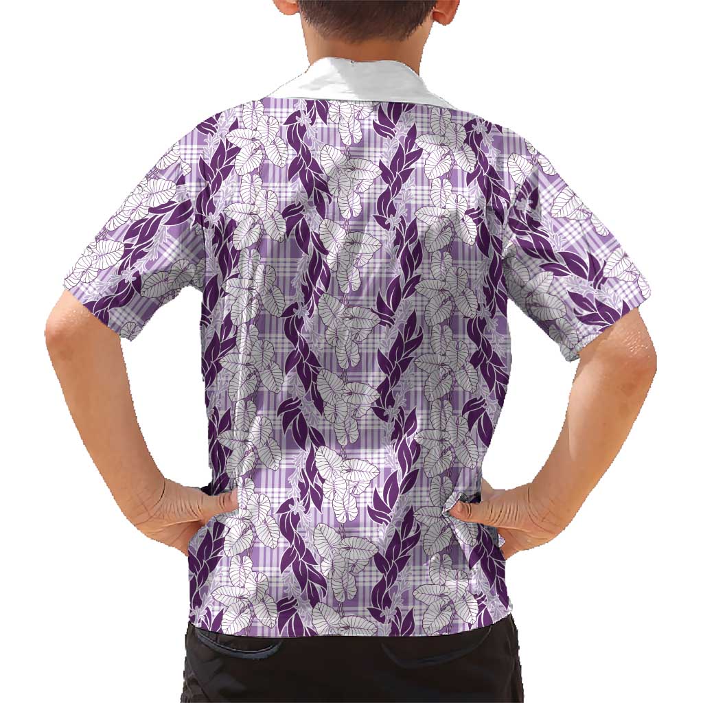 Hawaii Ti Leaf Maile Tuberose Lei Hawaiian Shirt With Hanalei Leaf Purple