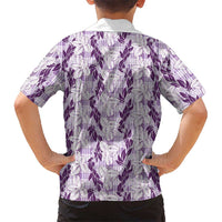 Hawaii Ti Leaf Maile Tuberose Lei Hawaiian Shirt With Hanalei Leaf Purple