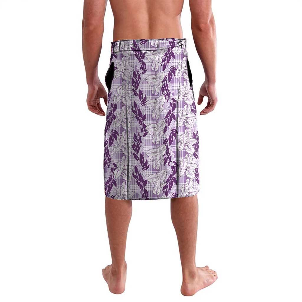 Hawaii Ti Leaf Maile Tuberose Lei Lavalava With Hanalei Leaf Purple