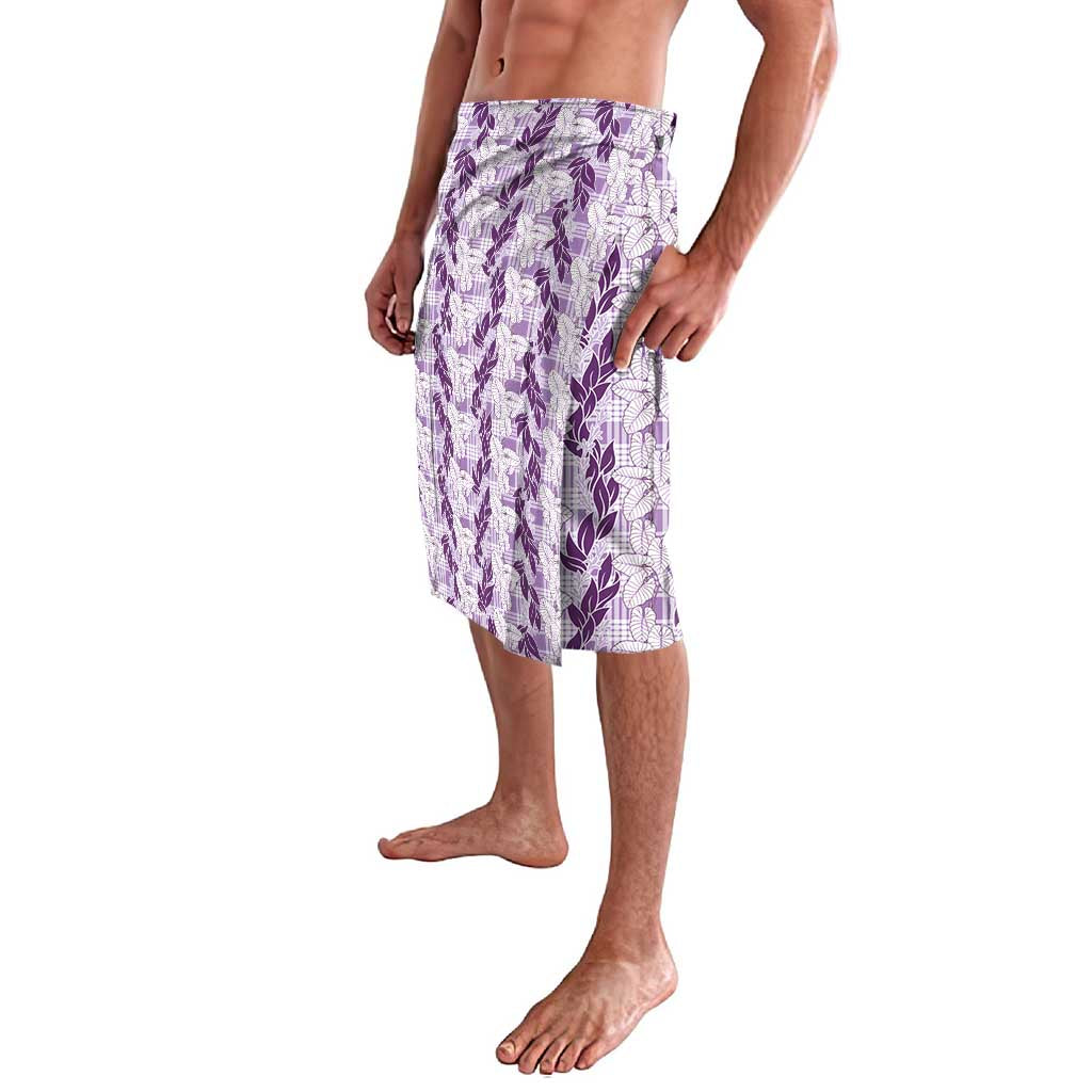Hawaii Ti Leaf Maile Tuberose Lei Lavalava With Hanalei Leaf Purple