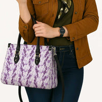 Hawaii Ti Leaf Maile Tuberose Lei Leather Bag With Hanalei Leaf Purple