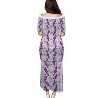 Hawaii Ti Leaf Maile Tuberose Lei Puletasi With Hanalei Leaf Purple