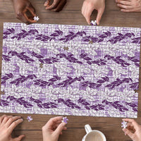 Hawaii Ti Leaf Maile Tuberose Lei Puzzle With Hanalei Leaf Purple
