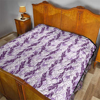 Hawaii Ti Leaf Maile Tuberose Lei Quilt With Hanalei Leaf Purple