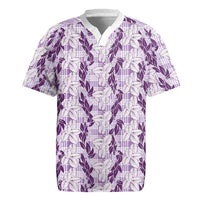 Hawaii Ti Leaf Maile Tuberose Lei Rugby Jersey With Hanalei Leaf Purple