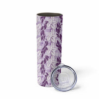 Hawaii Ti Leaf Maile Tuberose Lei Skinny Tumbler With Hanalei Leaf Purple