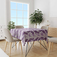 Hawaii Ti Leaf Maile Tuberose Lei Tablecloth With Hanalei Leaf Purple