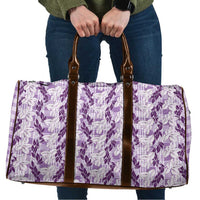 Hawaii Ti Leaf Maile Tuberose Lei Travel Bag With Hanalei Leaf Purple