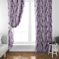 Hawaii Ti Leaf Maile Tuberose Lei Window Curtain With Hanalei Leaf Purple