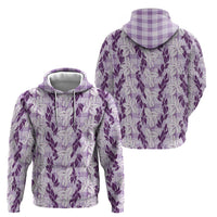 Hawaii Ti Leaf Maile Tuberose Lei Zip Hoodie With Hanalei Leaf Purple
