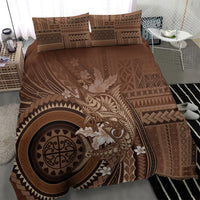 Samoa Tatau Marlin Bedding Set With Siapo Motifs Brown